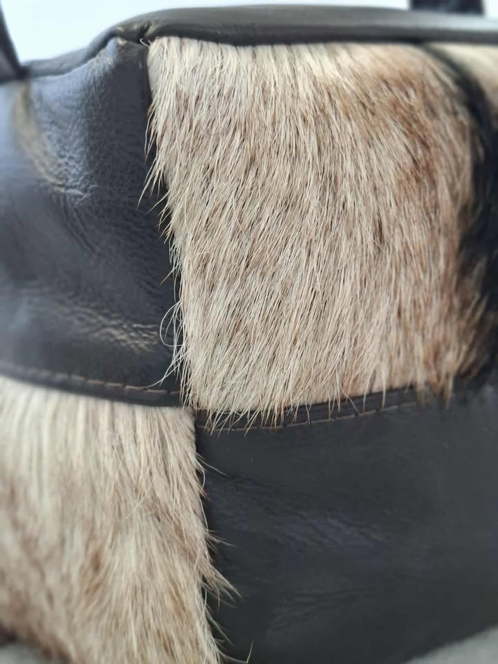 Leather Door Stop (Dark Brown and Hide)