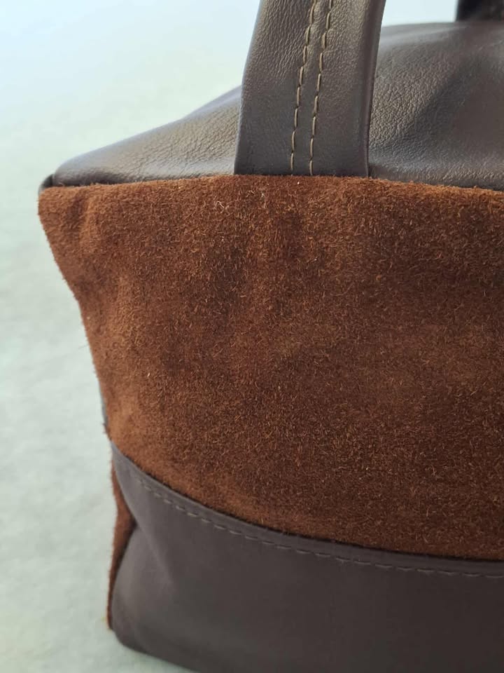Leather Door Stop (Brown and Brown Suede)