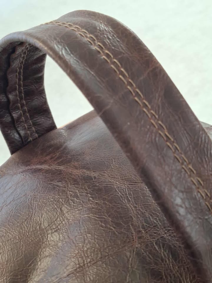 Leather Door Stop (Tan and Cherry)