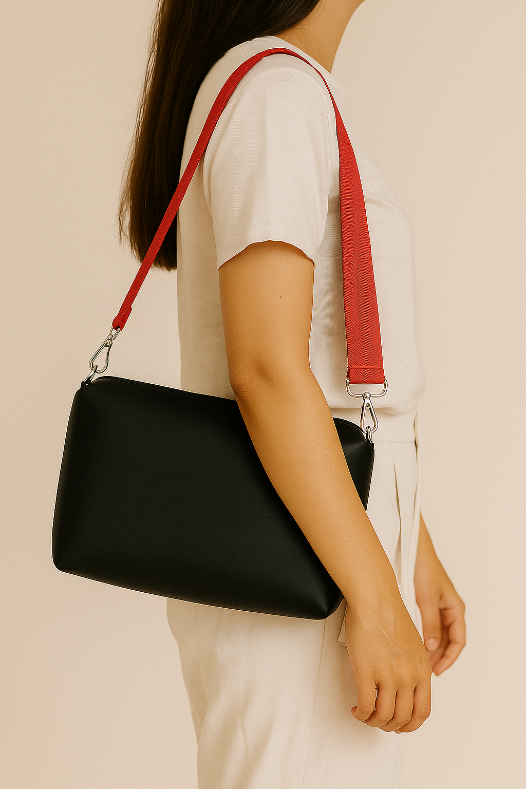 Vinyl Handbag Strap - Red