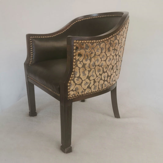 Arm Chair in Leopard & Leather