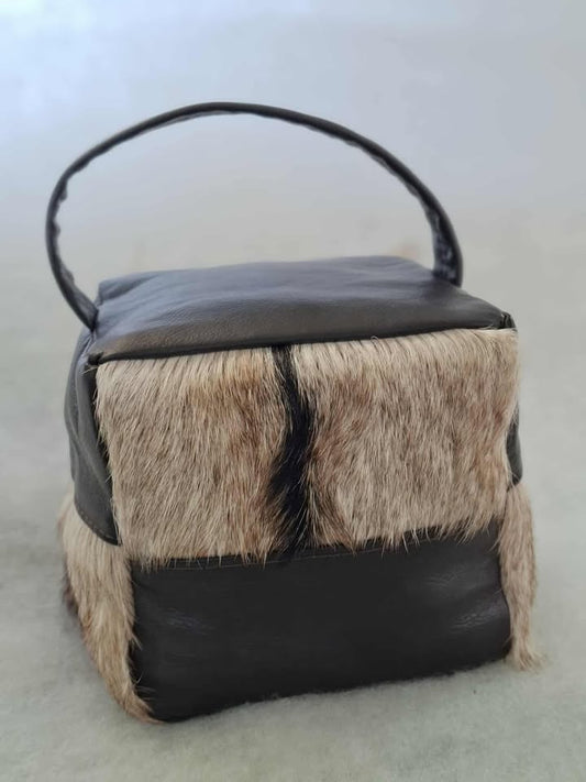 Leather Door Stop (Dark Brown and Hide)