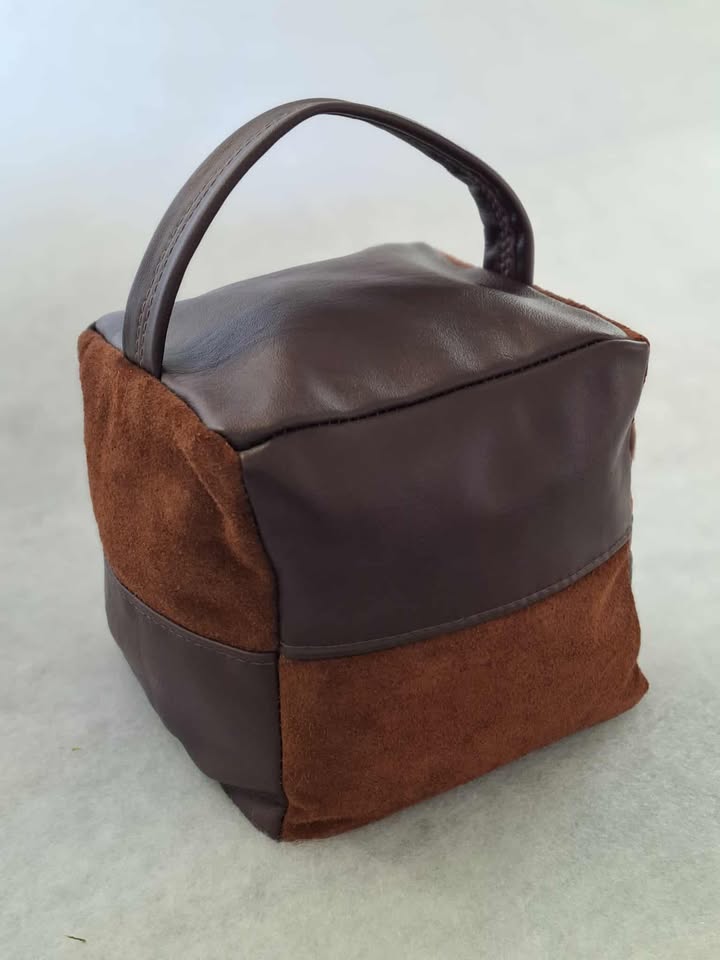Leather Door Stop (Brown and Brown Suede)
