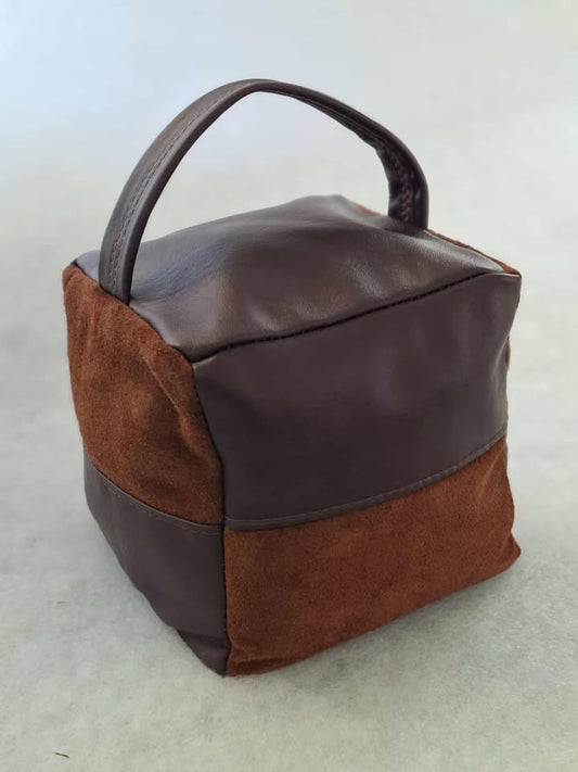 Leather Door Stop (Brown and Brown Suede)