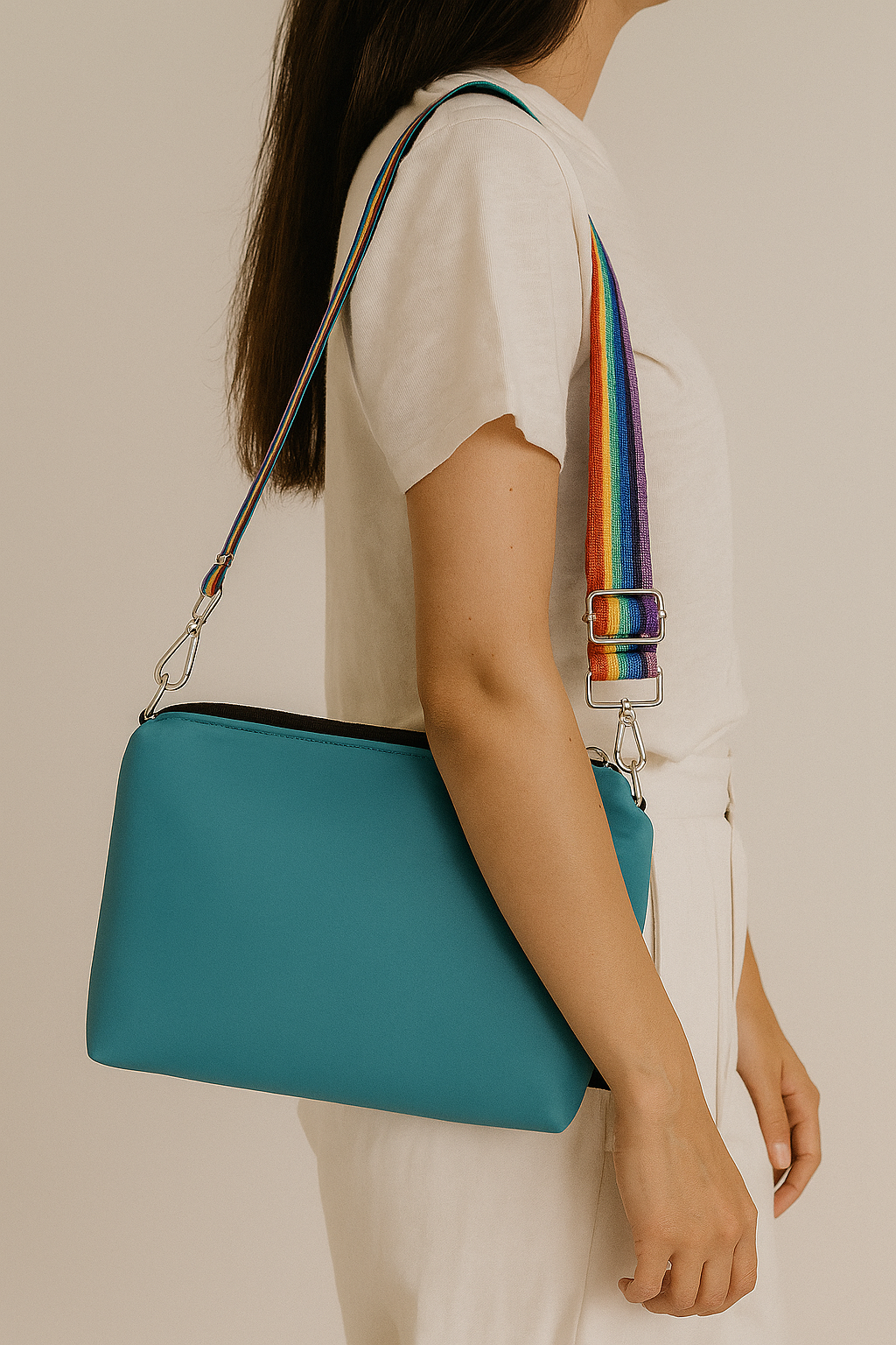 Vinyl Handbag Strap - Rainbow