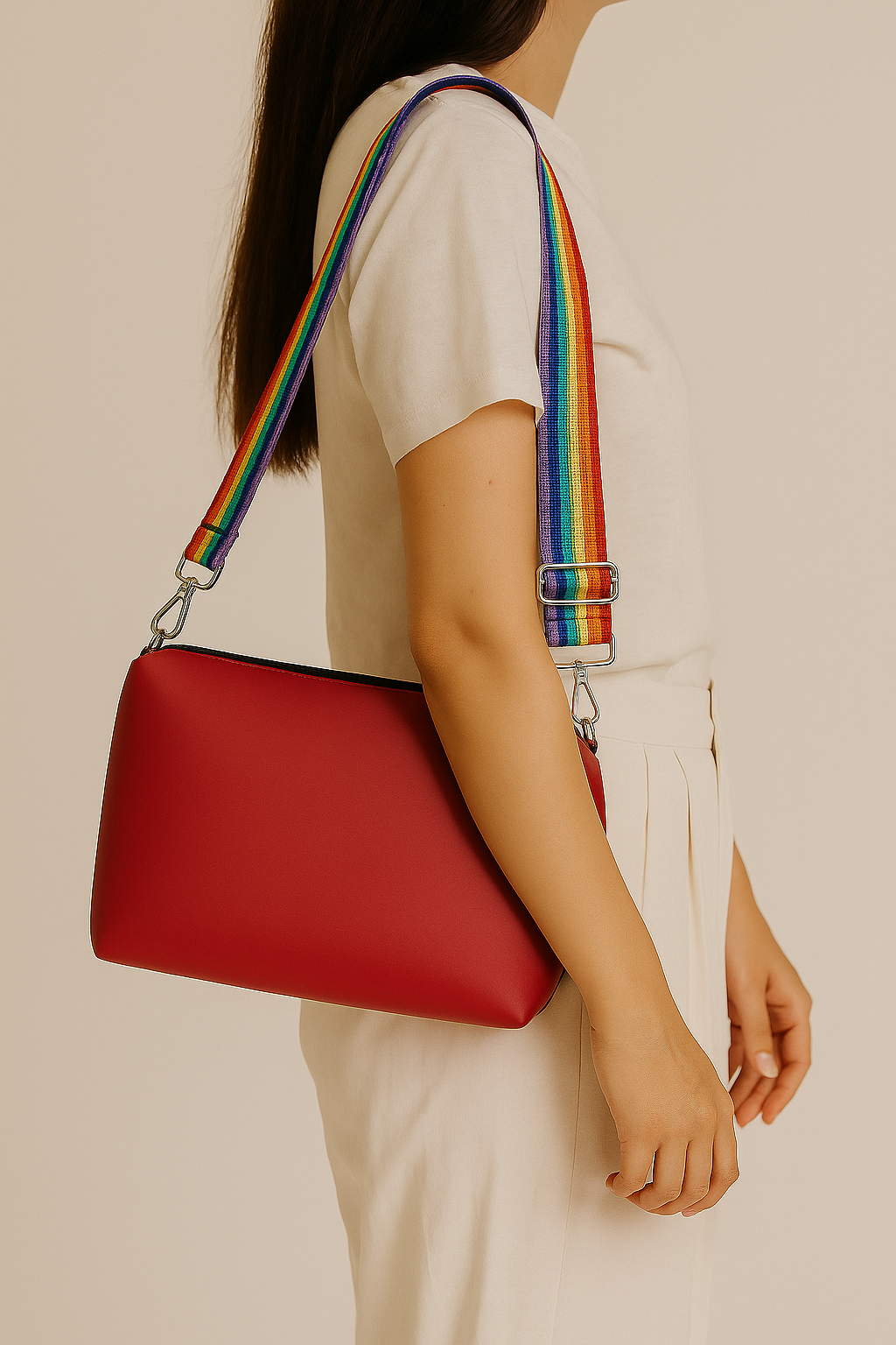 Vinyl Handbag Strap - Rainbow