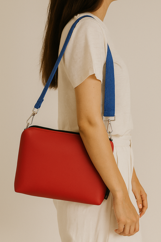 Vinyl Handbag - Fire Engine Red