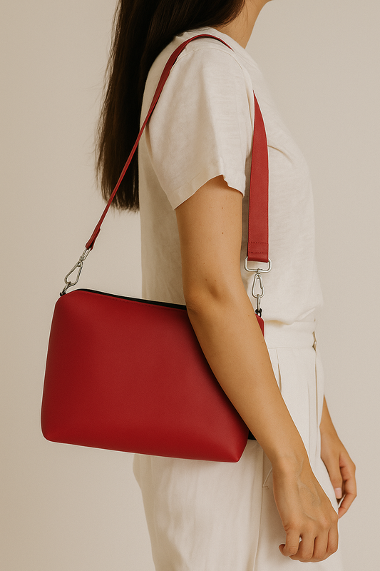 Vinyl Handbag - Raspberry